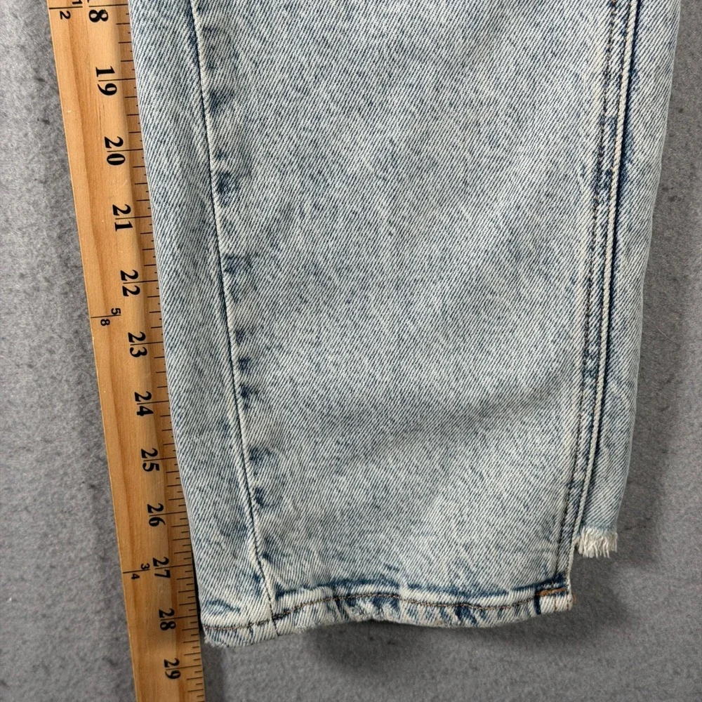 Good American Good Curve Straight Step‎ Insert Outseam Acid Wash Jeans 2/26 Blue